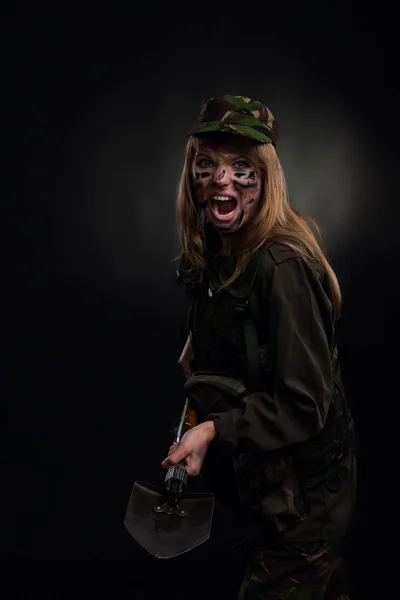 Military girl — Fotografie, imagine de stoc