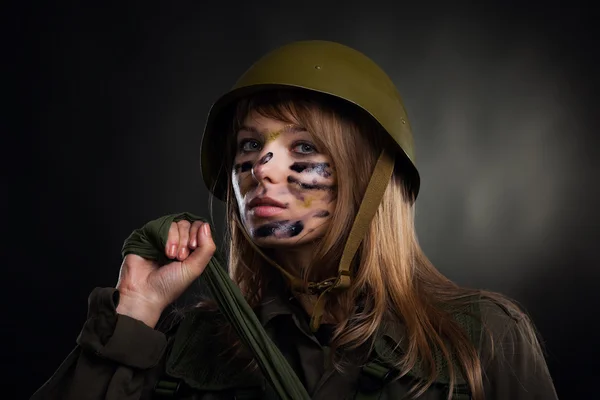 Millitary girl — Stock Photo, Image