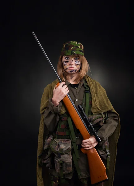 Militära flicka — Stockfoto