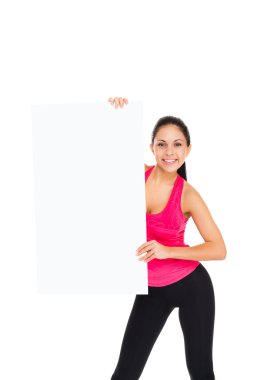 Spor fitness kadın pano reklam kopya boş alanı ile tutun