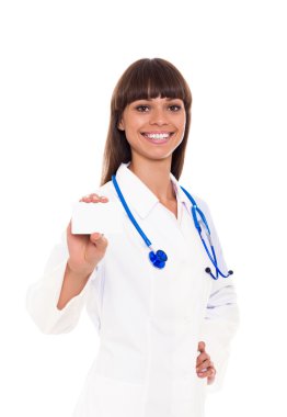 stetoskop tıbbi doktor kadın gülümseyerek