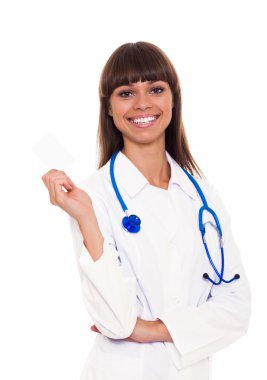 stetoskop tıbbi doktor kadın gülümseyerek