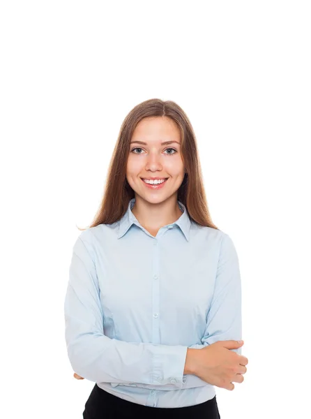 Junge Geschäftsfrau lächelt — Stockfoto
