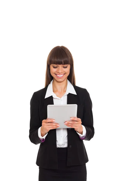 Business woman holding tablet computer — Stock Photo, Image