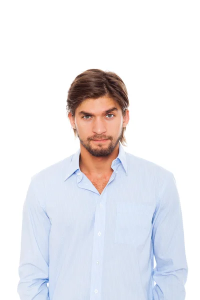 Handsome young man serious looking at camera — Stock Photo, Image