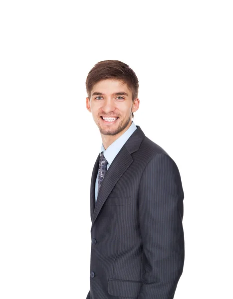 Junger Geschäftsmann glückliches Lächeln — Stockfoto