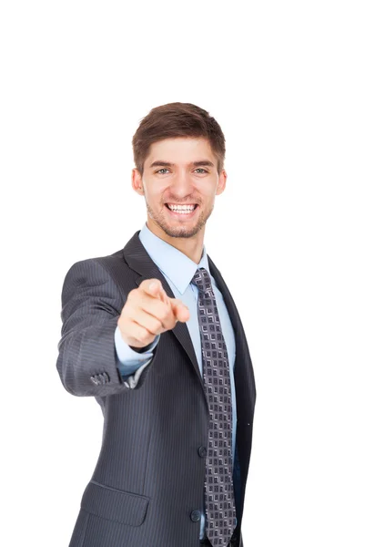 Giovane uomo d'affari punta il dito contro di te — Foto Stock