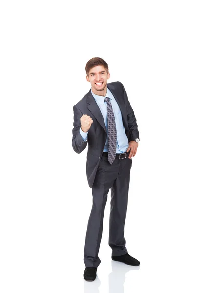 Successful excited young business man — Stock Photo, Image