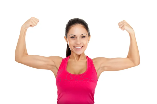 Woman flexing bicep Stock Photos, Royalty Free Woman flexing bicep