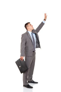 yakışıklı işadamı gülümseme iterek kopya alanı