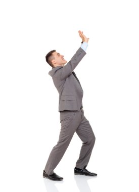 yakışıklı işadamı gülümseme iterek kopya alanı