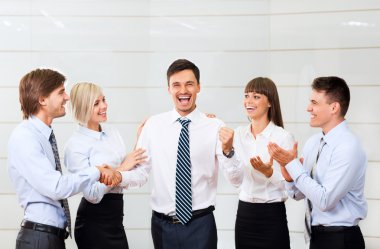 Applauding business people clipart