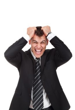 Öfkeli öfkeli deli iş adamı