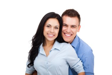 Beautiful young happy couple clipart