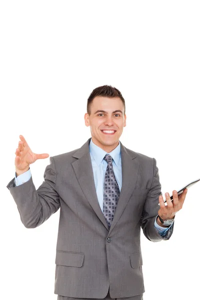 Handsome young business man using tablet computer — Stock Photo, Image