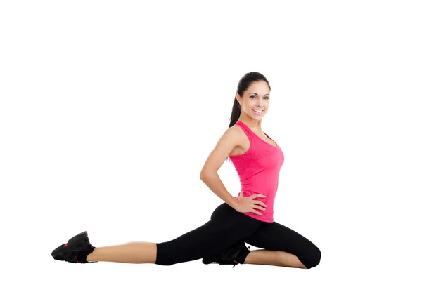 Healthy girl doing stretching exercises — Stock Photo, Image