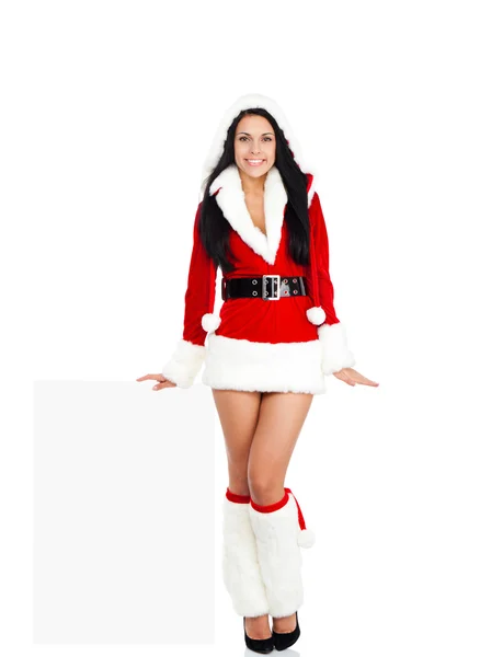 Party woman wearing Clause costume — Stock Photo, Image