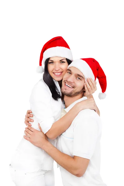 Natal feriado feliz casal — Fotografia de Stock