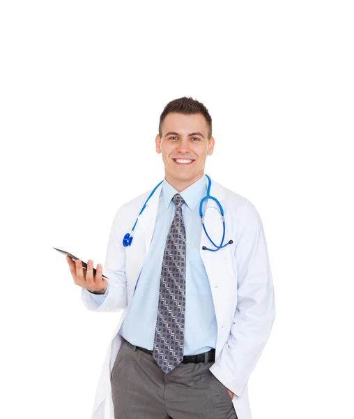 Medical doctor man hold computer tablet — Stock Photo, Image