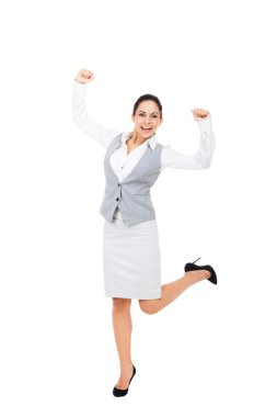 Excited business woman