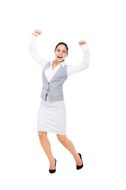 Excited business woman