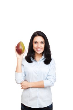 genç kadın ham papaya tutun