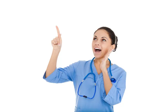 Сюрприз женщина врач, медсестра — стоковое фото