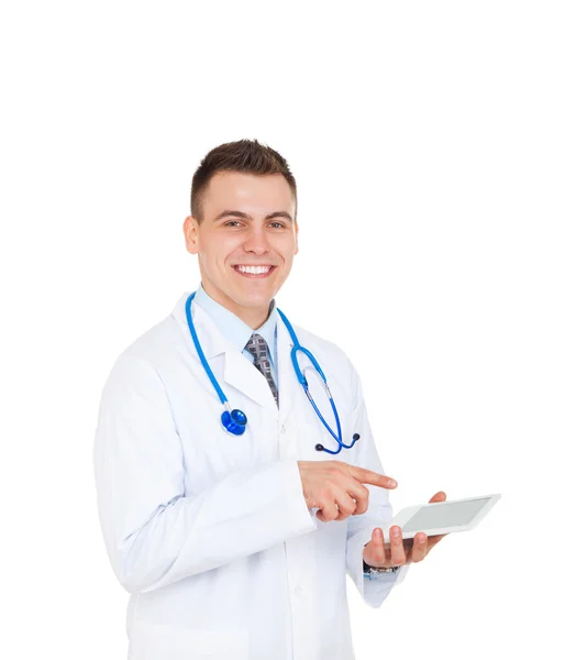 Läkare man hålla dator tablet — Stockfoto