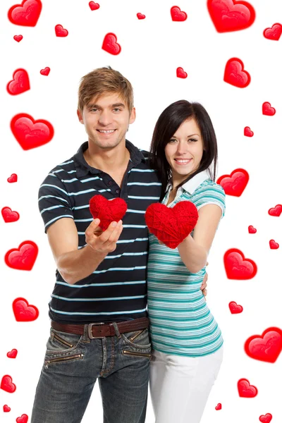 Amour couple Saint Valentin forme de coeur — Photo