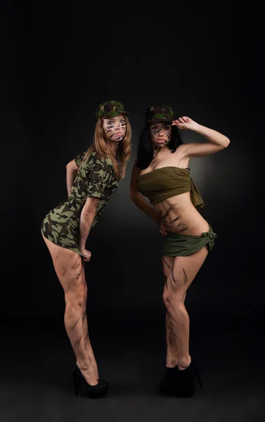 Army sexy girls — Stock Photo, Image