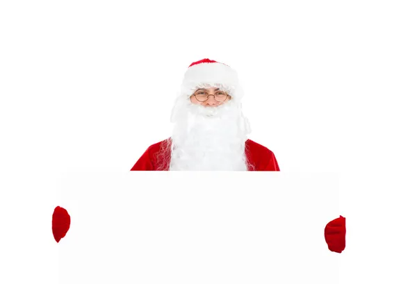 Weihnachtsmann mit Transparent — Stockfoto