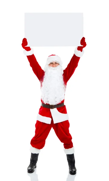 Weihnachtsmann mit Transparent — Stockfoto