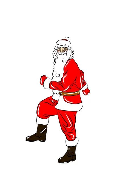 Santa claus maken stap — Stockfoto
