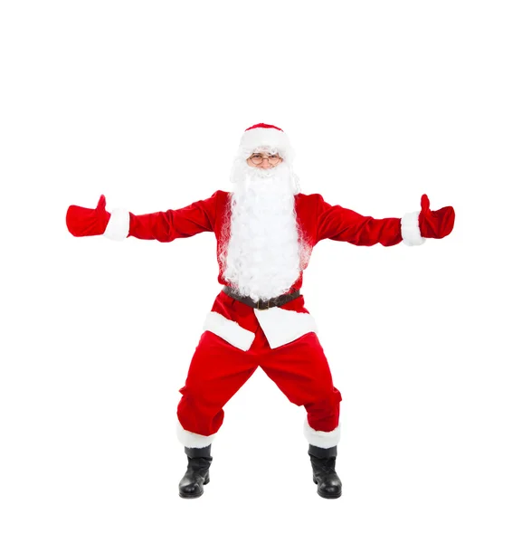 Santa claus drží doširoka otevřené dlaně — Stock fotografie