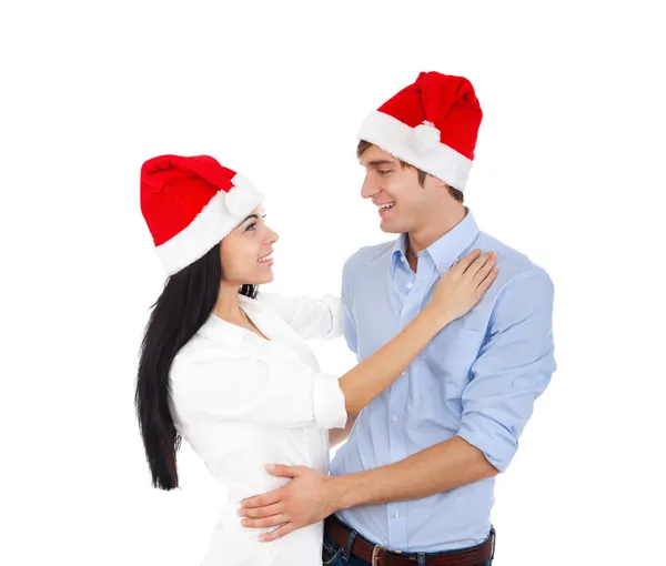 Natal feriado feliz casal — Fotografia de Stock