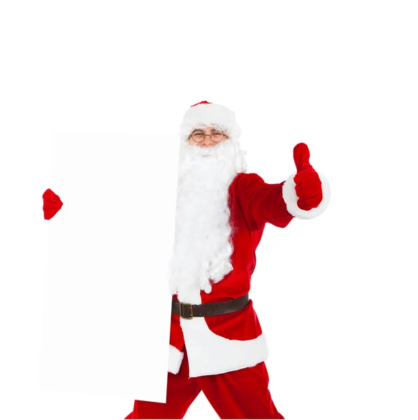 Babbo Natale tiene il banner — Foto Stock