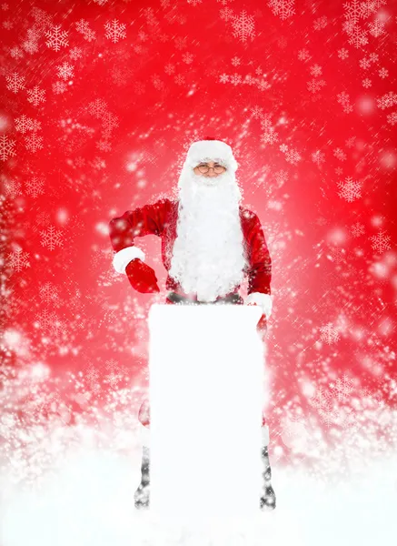 Santa Claus holding Banner — Stock Photo, Image