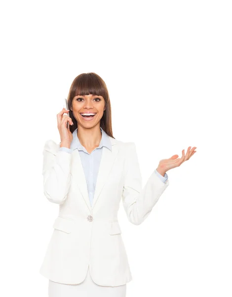 Businesswoman using mobile cell phone — Stock Photo, Image