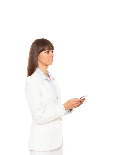 मोबाइल सेल फोन का उपयोग करने वाली व्यवसायी महिला — स्टॉक फ़ोटो, इमेज
