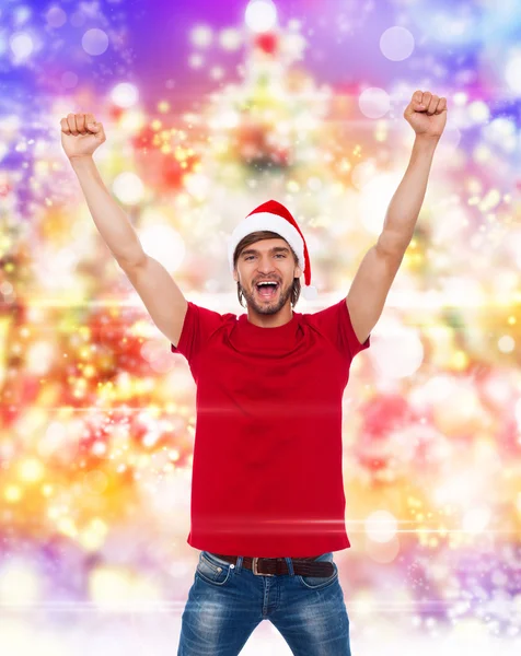 Christmas man excited — Stock Photo, Image