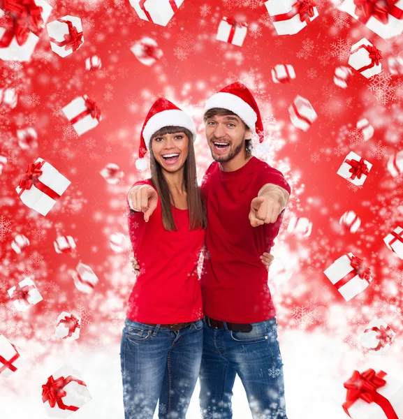 Christmas excited couple Stock Image Everypixel