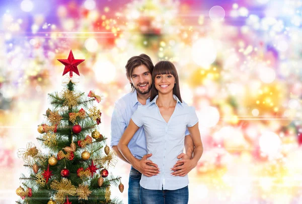 Boże Narodzenie wakacje szczęśliwa para — Zdjęcie stockowe