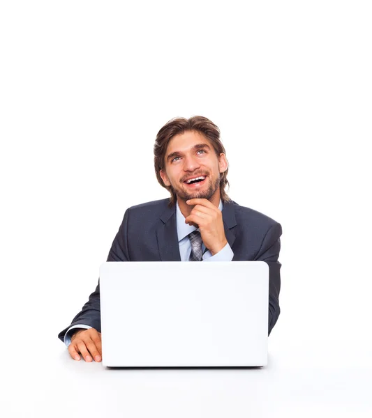 Businessman working using laptop — Stock Photo, Image