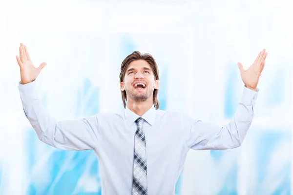 Successful excited business man — Stock Photo, Image