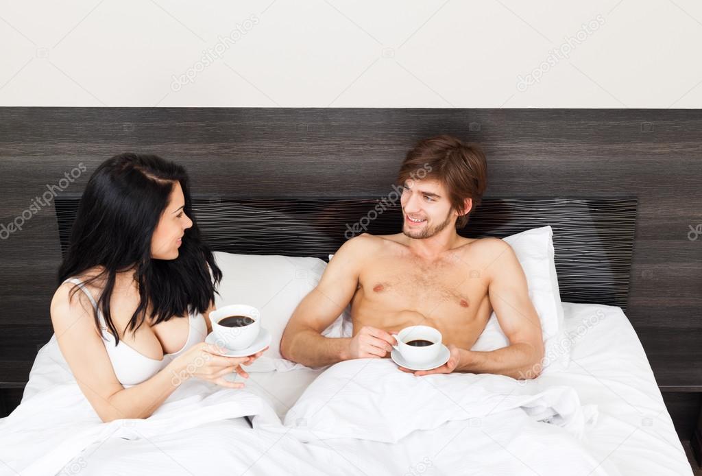 Young couple bed