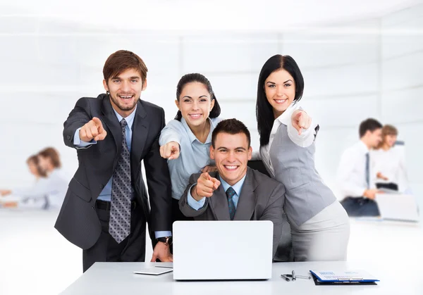 Business people group team point finger at you — Stock Photo, Image