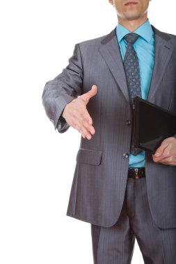 iş adamı veren el sıkışma