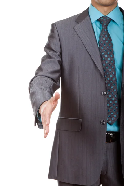 Business man giving open hand — Stock Photo, Image