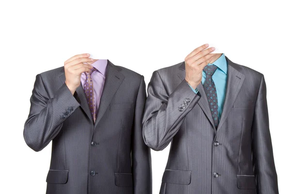 Businessmen covering heads — Stock Photo, Image