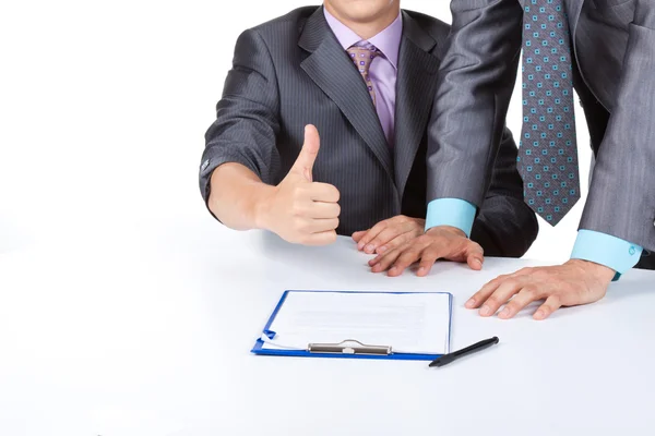 Business people sign up contract — Stock Photo, Image